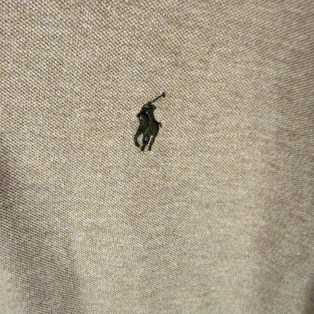 Polo Ralph Lauren Polo Shirt Mens L Tan Heathered Short Sleeve Pique Preppy Golf